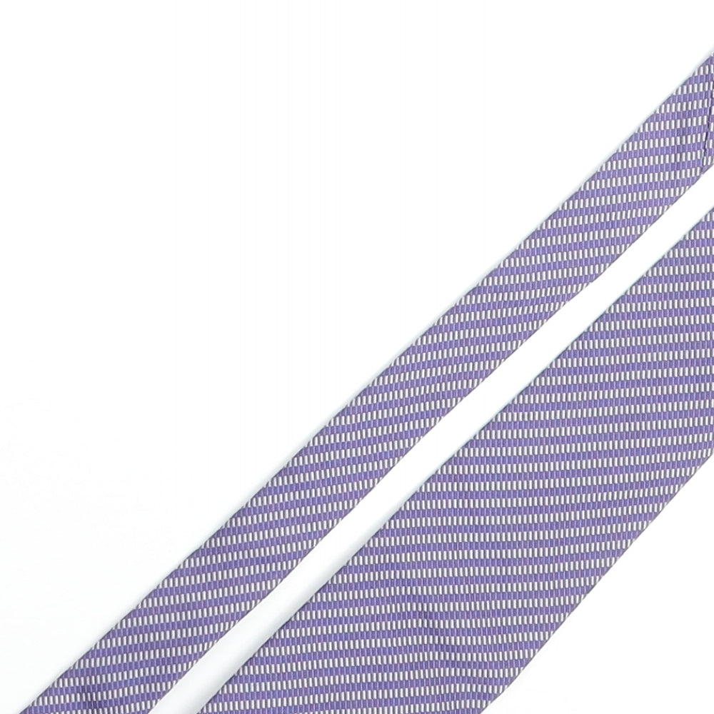 Fraser Mens Blue Geometric Silk Pointed Tie One Size