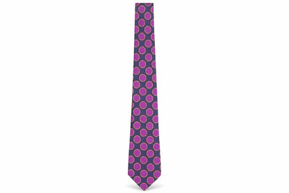 LA Smith Mens Purple Polka Dot Silk Pointed Tie One Size