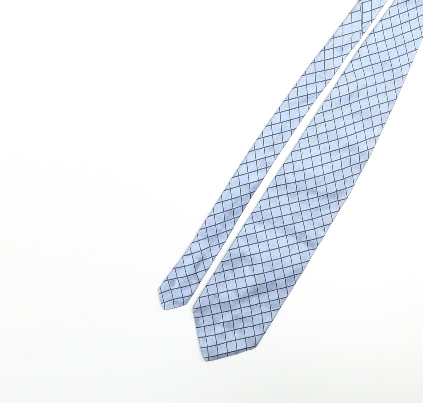 Profump Mens Blue Plaids & Checks Silk Pointed Tie One Size