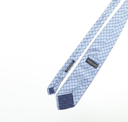 Profump Mens Blue Plaids & Checks Silk Pointed Tie One Size
