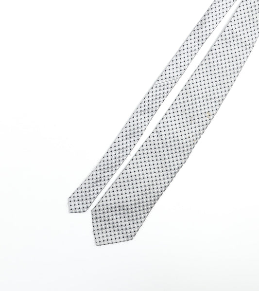 Tie Rack Mens Grey Geometric Silk Pointed Tie One Size
