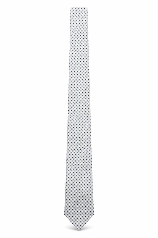 Mens Tie Rack Grey Geometric  Pointed Tie