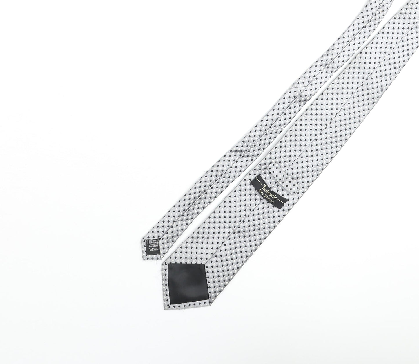 Tie Rack Mens Grey Geometric Silk Pointed Tie One Size