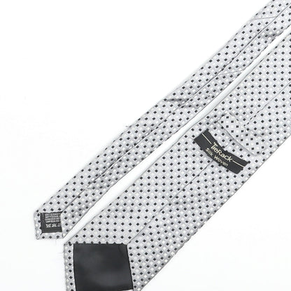 Tie Rack Mens Grey Geometric Silk Pointed Tie One Size