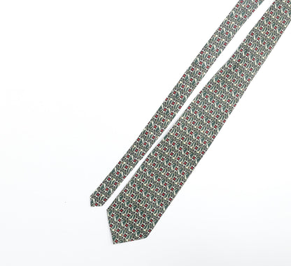 Rene Chegal Mens Multicoloured Geometric Polyester Pointed Tie One Size - Golf Print