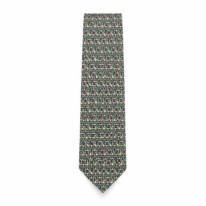 Rene Chegal Mens Multicoloured Geometric Polyester Pointed Tie One Size - Golf Print