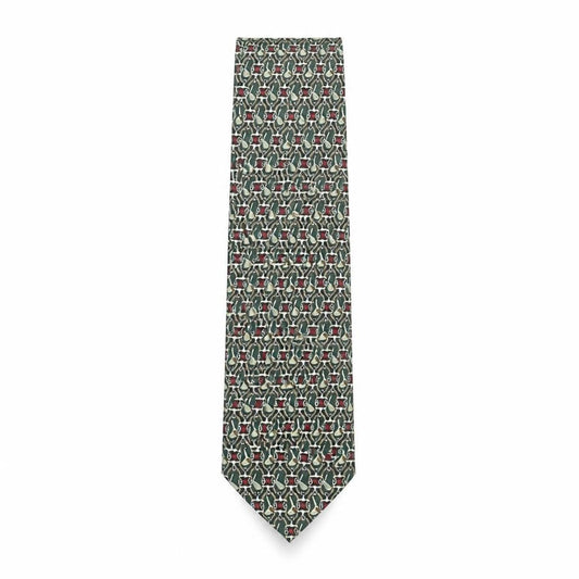 Rene Chegal Mens Multicoloured Geometric Polyester Pointed Tie One Size - Golf Print