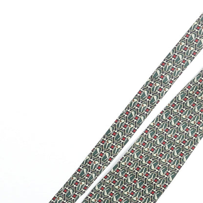 Rene Chegal Mens Multicoloured Geometric Polyester Pointed Tie One Size - Golf Print
