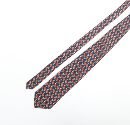 Vintage Mother Goose Mens Multicoloured Geometric Silk Pointed Tie One Size - Mother Goose Print