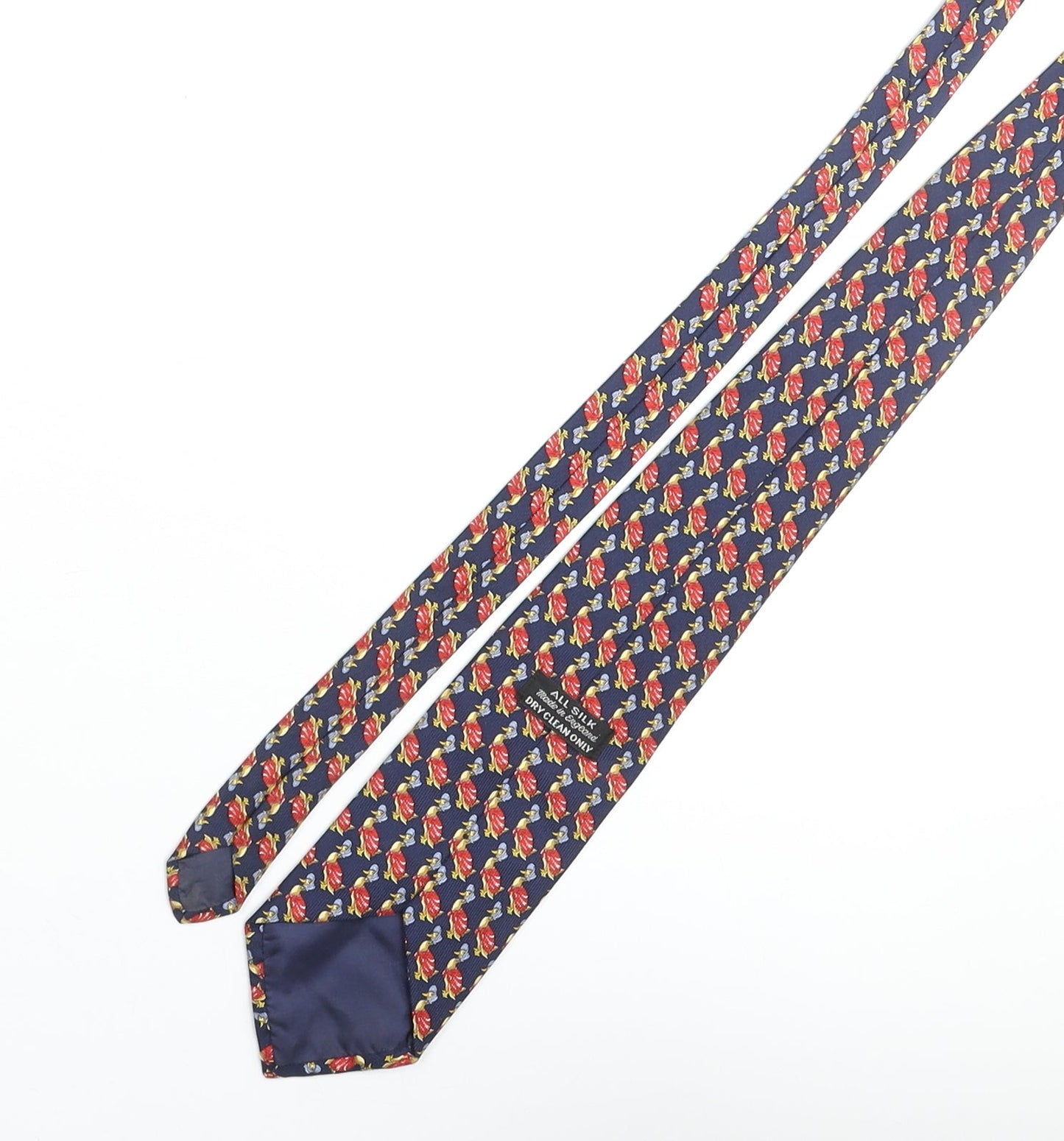 Vintage Mother Goose Mens Multicoloured Geometric Silk Pointed Tie One Size - Mother Goose Print