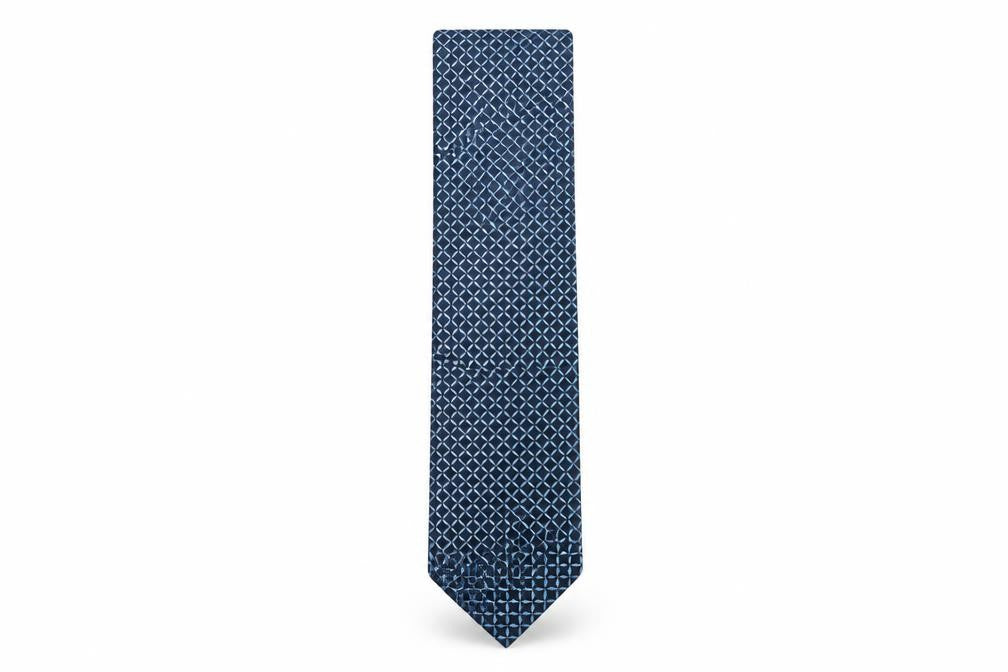 Mens Balmain Blue Plaids & Checks  Pointed Tie