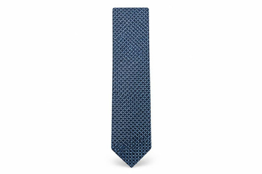 Mens Balmain Blue Plaids & Checks  Pointed Tie