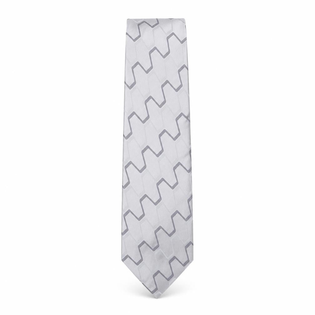 Mens NEXT Grey Geometric  Pointed Tie