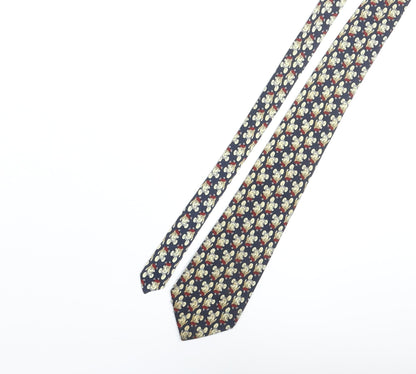Additional front view of Vintage Mouse men’s multicoloured geometric polyester pointed tie one size - mouse character print