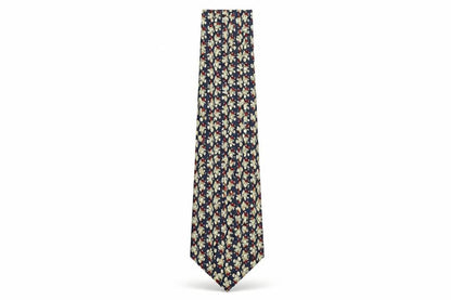 Front view of Vintage Mouse men’s multicoloured geometric polyester pointed tie one size - mouse character print