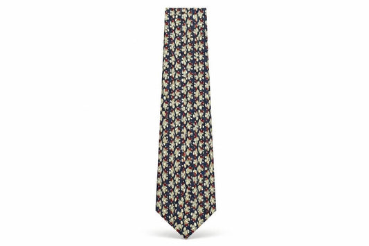 Front view of Vintage Mouse men’s multicoloured geometric polyester pointed tie one size - mouse character print