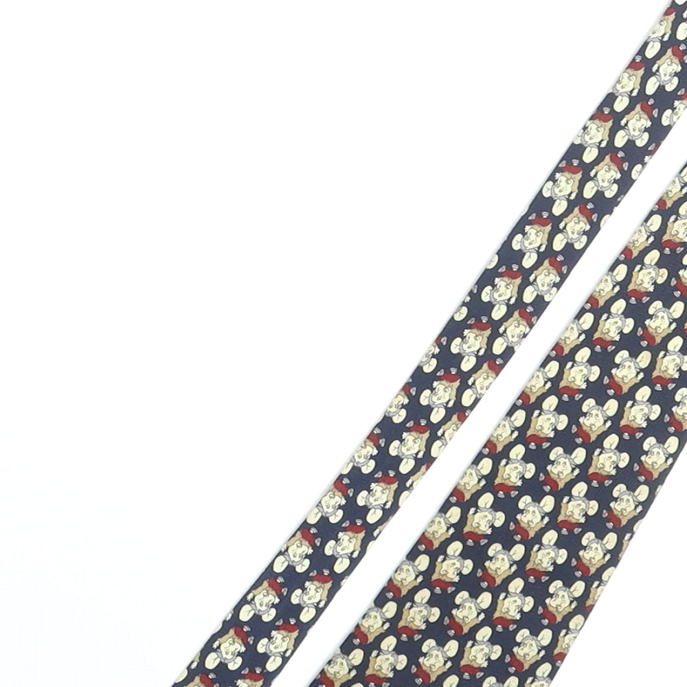 Close-up detail of Vintage Mouse men’s multicoloured geometric polyester pointed tie one size - mouse character print