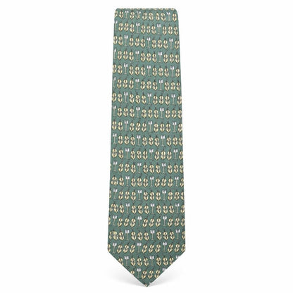 Front view of Vintage Chello men’s multicoloured geometric polyester pointed tie one size - chello sheet music print