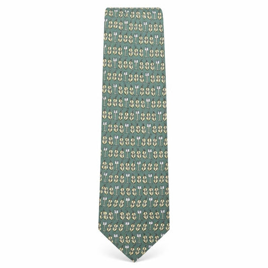 Front view of Vintage Chello men’s multicoloured geometric polyester pointed tie one size - chello sheet music print