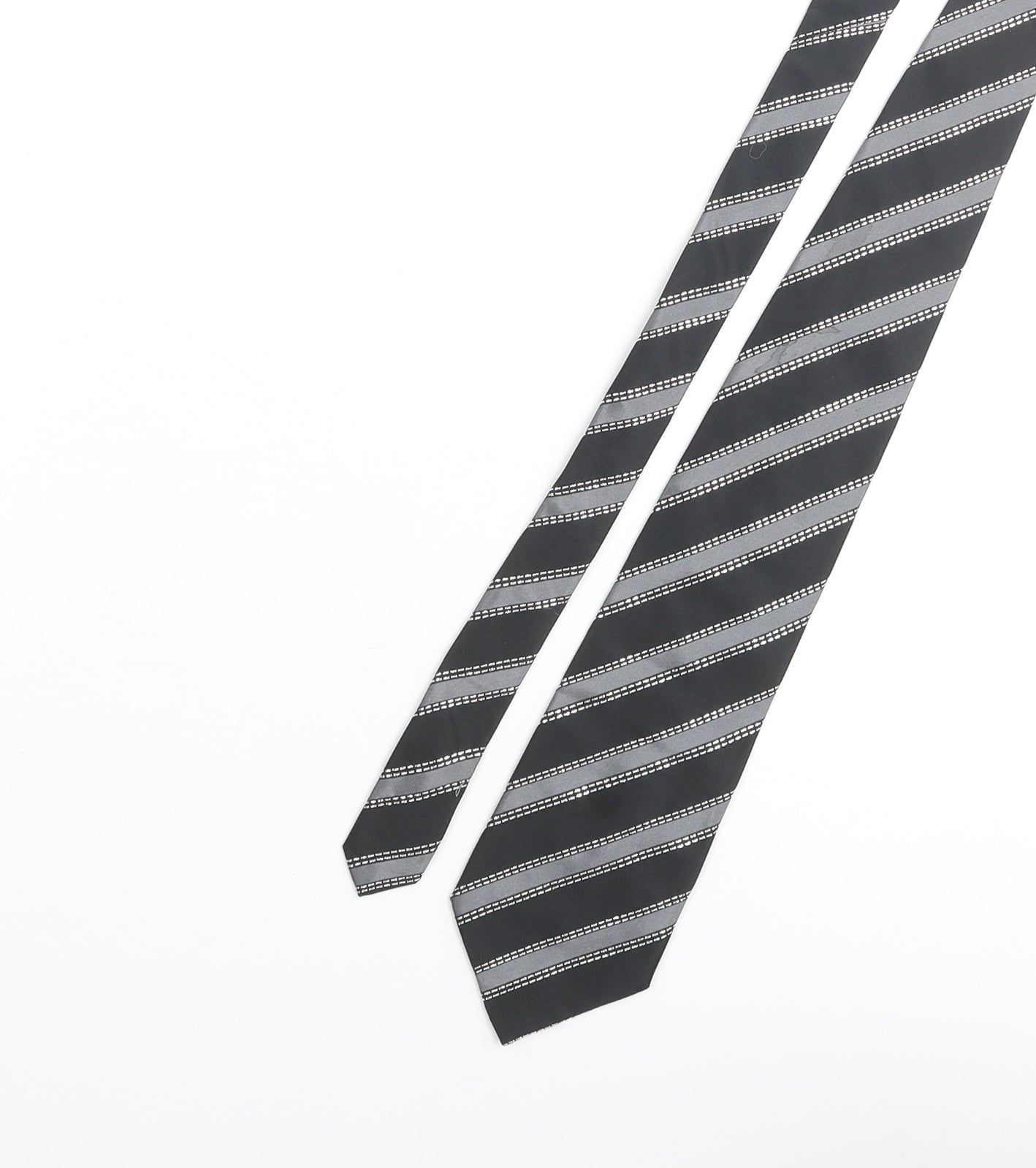 Linea Mens Black Striped Silk Pointed Tie One Size