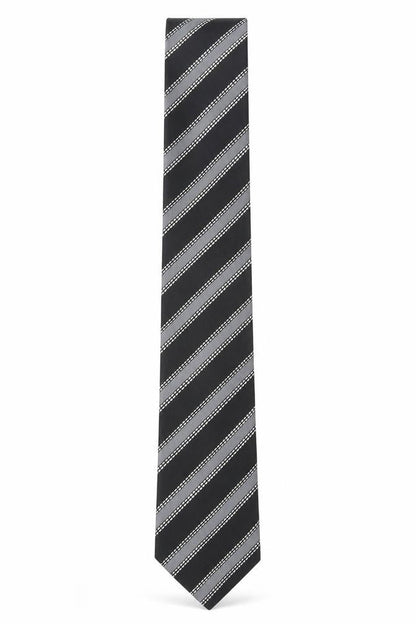 Mens Linea Black Striped  Pointed Tie