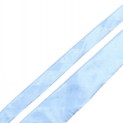 Hindern Mens Blue Striped Polyester Pointed Tie One Size - Paisley Detail