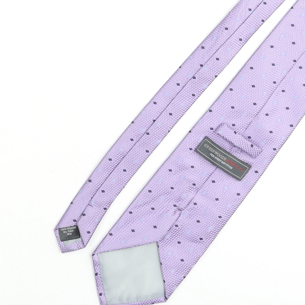 Greenwoods Mens Purple Geometric Polyester Pointed Tie One Size - Diamond Pattern