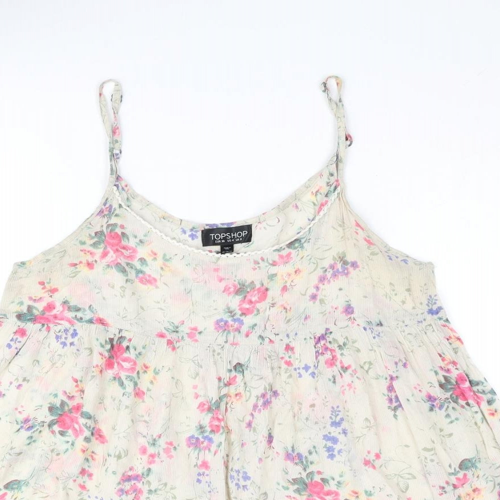 Womens UK Size 8 Topshop Beige Camisole Blouse