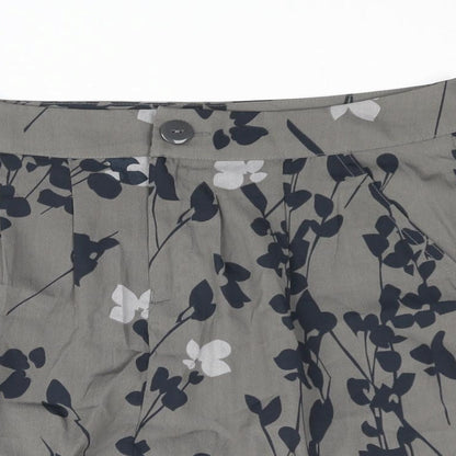 Gap Womens Grey Floral Polyester Mini Skirt Size 6 Zip