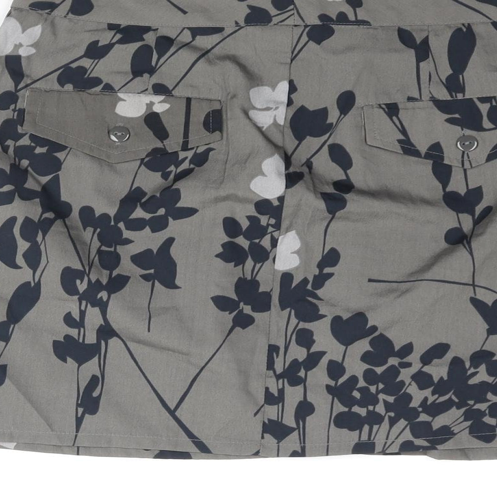 Gap Womens Grey Floral Polyester Mini Skirt Size 6 Zip