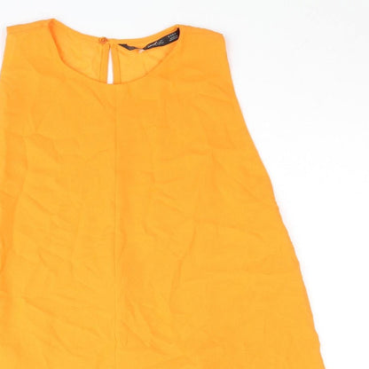 Womens UK Size L Zara Orange Camisole Blouse