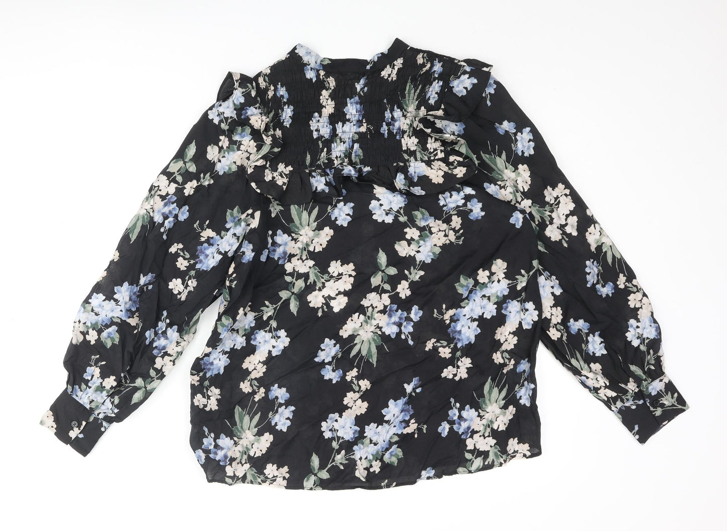 Womens UK Size XS H&M Black Basic Blouse