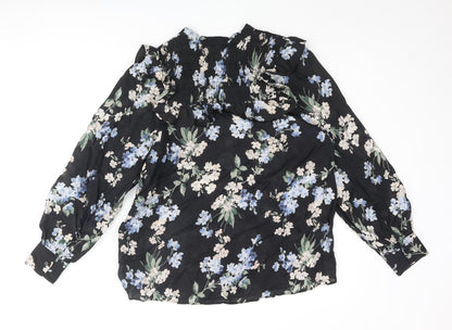 Womens UK Size XS H&M Black Basic Blouse