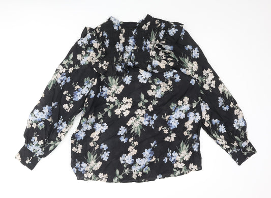 Womens UK Size XS H&M Black Basic Blouse