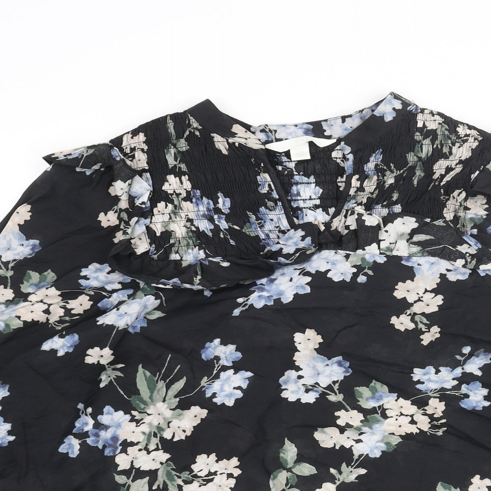 Womens UK Size XS H&M Black Basic Blouse