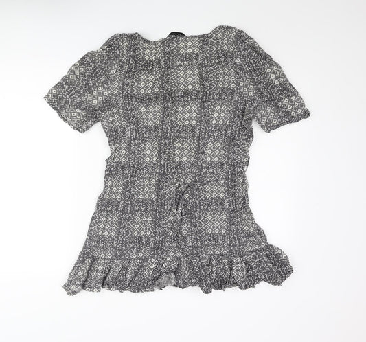 Womens UK Size 12 Dorothy Perkins Grey Basic Blouse