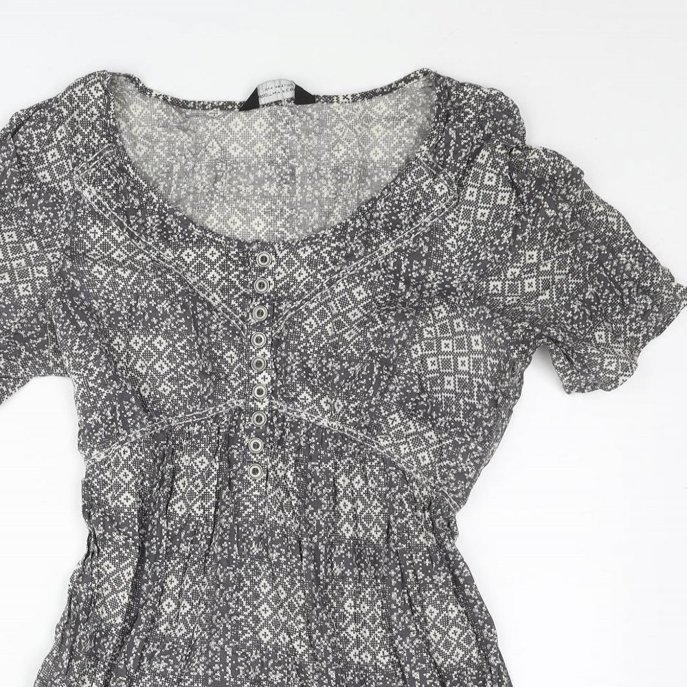 Womens UK Size 12 Dorothy Perkins Grey Basic Blouse