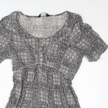 Womens UK Size 12 Dorothy Perkins Grey Basic Blouse