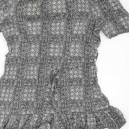 Womens UK Size 12 Dorothy Perkins Grey Basic Blouse