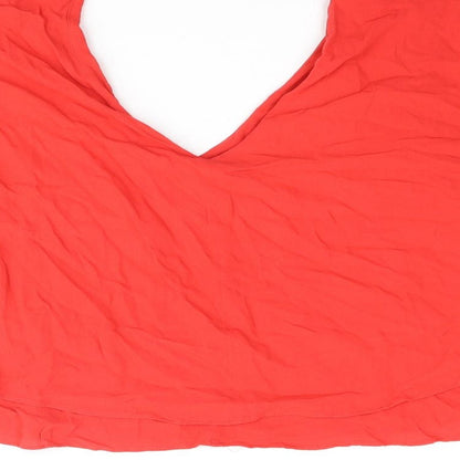 Womens UK Size L Zara Red Basic Blouse