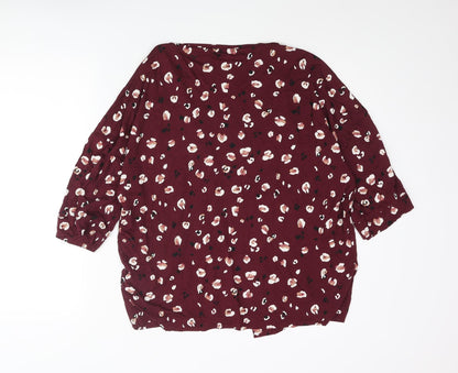 Womens UK Size S NEXT Red Kimono Blouse