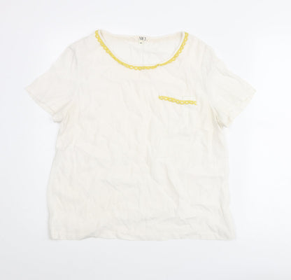 N.W.3 Womens Ivory Viscose Basic Blouse Size 12 Round Neck - Twim