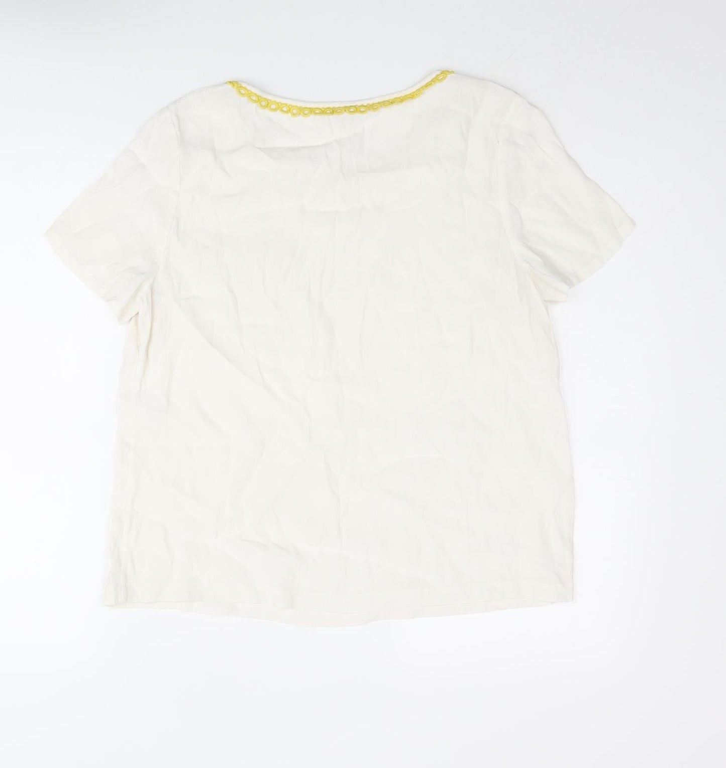 N.W.3 Womens Ivory Viscose Basic Blouse Size 12 Round Neck - Twim