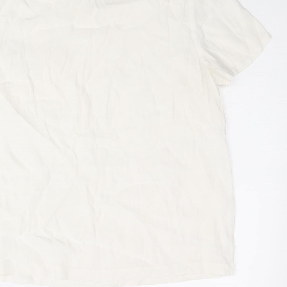 N.W.3 Womens Ivory Viscose Basic Blouse Size 12 Round Neck - Twim