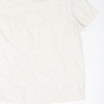 N.W.3 Womens Ivory Viscose Basic Blouse Size 12 Round Neck - Twim