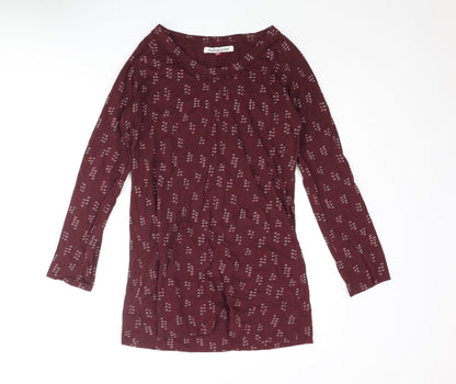 Mudd & Water Womens Purple Geometric Cotton Mini Size 12 Round Neck Pullover