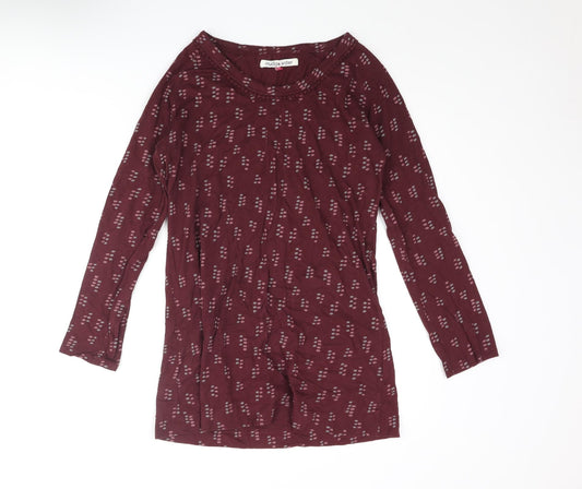 Mudd & Water Womens Purple Geometric Cotton Mini Size 12 Round Neck Pullover