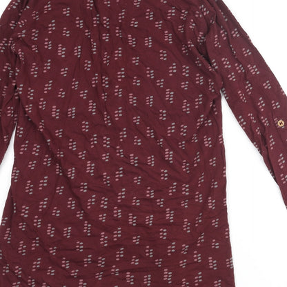 Mudd & Water Womens Purple Geometric Cotton Mini Size 12 Round Neck Pullover