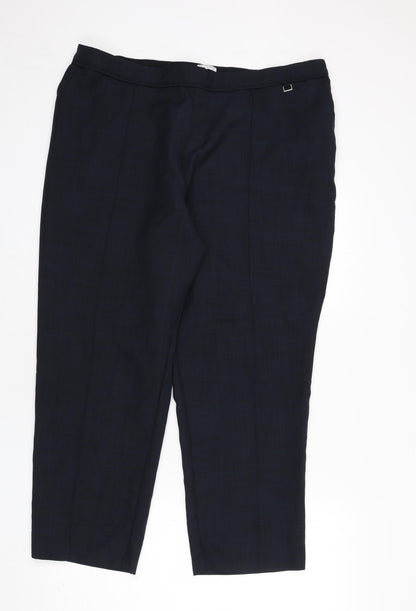 Classic Womens Blue Polyester Trousers Size 22 L24 in Regular - Pleat Front