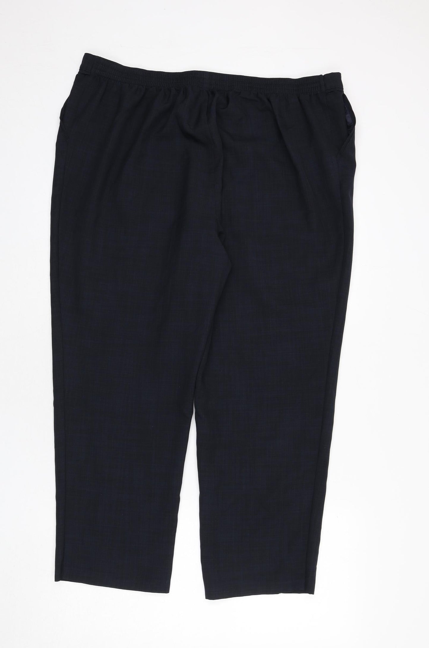 Classic Womens Blue Polyester Trousers Size 22 L24 in Regular - Pleat Front